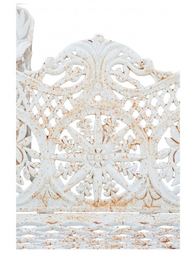 Banco Liberty em ferro fundido com acabamento branco antigo 110x55x90 cm Banco Liberty em ferro fundido com acabamento branco antigo 110x55x90 cm