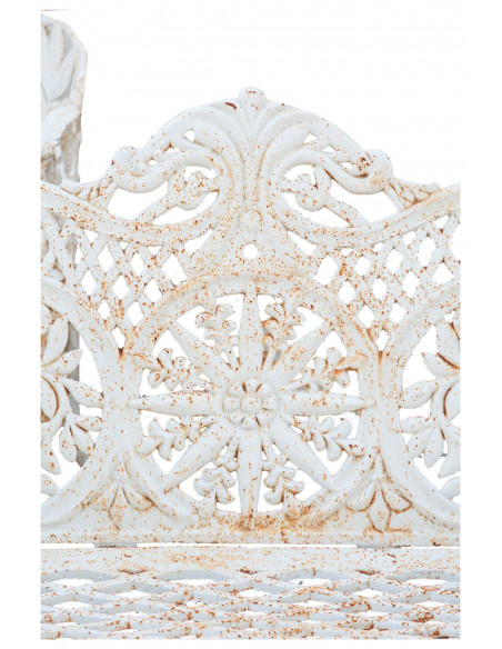 Panchina Liberty in ghisa finitura bianca anticata 110x55x90 cm