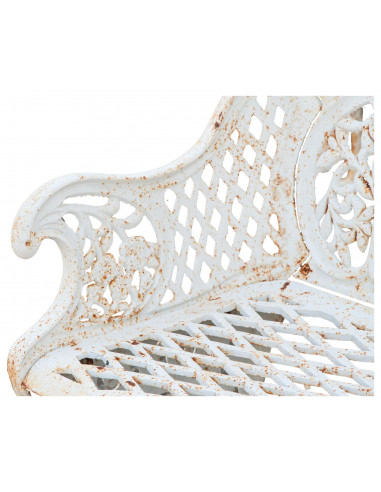 Panchina Liberty in ghisa finitura bianca anticata 110x55x90 cm Panchina Liberty in ghisa finitura bianca anticata 110x55x90 cm