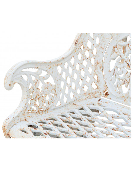 Panchina Liberty in ghisa finitura bianca anticata 110x55x90 cm