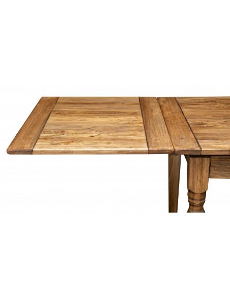 Tavolo allungabile Country in legno massello di tiglio finitura naturale 180x90x80 cm. Made in Italy