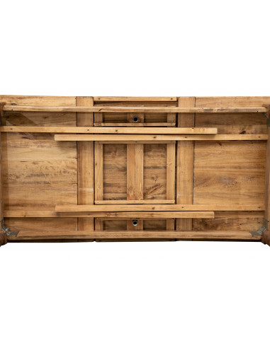 Tavolo allungabile Country in legno massello di tiglio finitura naturale 180x90x80 cm. Made in Italy Tavolo allungabile Country in legno massello di tiglio finitura naturale 180x90x80 cm. Made in Italy
