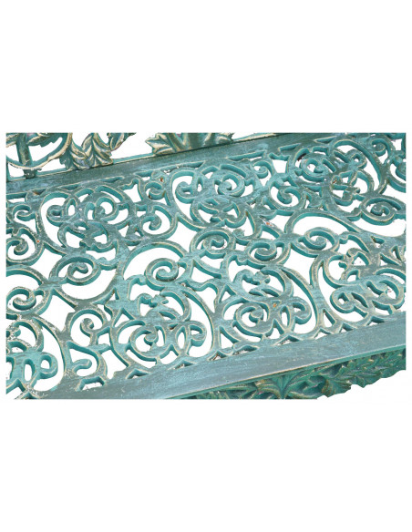 Banco Liberty em ferro fundido com acabamento verde antigo 110x56x86 cm
