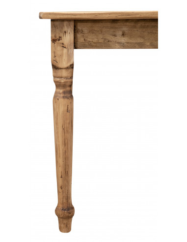 Tavolo quadrato in legno massello di tiglio Finitura naturale 70x70x78 cm Stile Country 