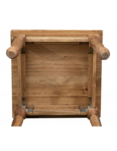 Tavolo Country  in legno massello di tiglio finitura naturale 70x70x78 cm. Made in Italy Tavolo Country  in legno massello di tiglio finitura naturale 70x70x78 cm. Made in Italy