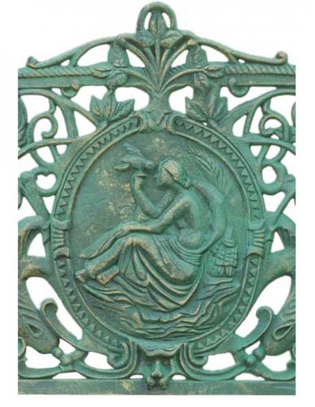 Panchina Liberty in ghisa finitura verde anticata 105x43x90 cm