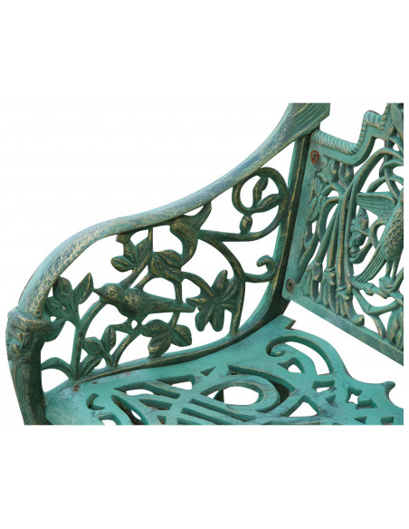 Panchina Liberty in ghisa finitura verde anticata 105x43x90 cm