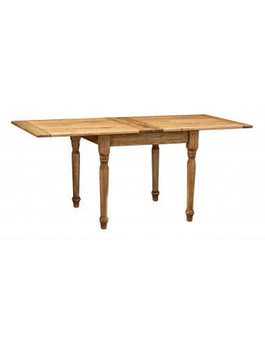 Tavolo Country allungabile in legno massello di tiglio finitura naturale 90x90x80 cm. Made in Italy Tavolo Country allungabile in legno massello di tiglio finitura naturale 90x90x80 cm. Made in Italy