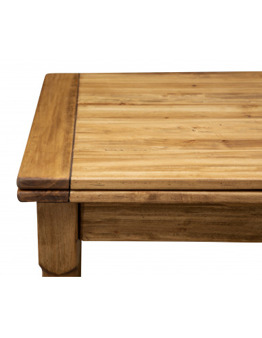 Tavolo Country allungabile in legno massello di tiglio finitura naturale 90x90x80 cm. Made in Italy Tavolo Country allungabile in legno massello di tiglio finitura naturale 90x90x80 cm. Made in Italy
