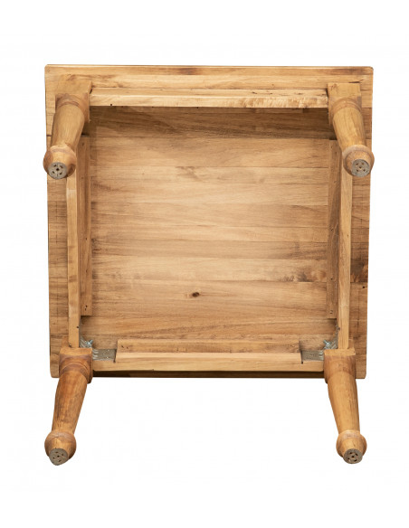 Tavolo fisso Country in legno massello di tiglio finitura naturale 80x80x78 cm. Made in Italy