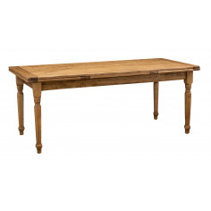 Mesa Country extensível em madeira maciça de tília, acabamento natural 200x90x80 cm. Feito na Itália