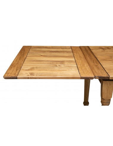 Tavolo Country allungabile in legno massello di tiglio finitura naturale 200x90x80 cm. Made in Italy Tavolo Country allungabile in legno massello di tiglio finitura naturale 200x90x80 cm. Made in Italy