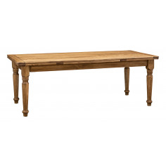 Tabela extensível do país em madeira maciça com acabamento natural 220x100x80 cm. Feito em Itália