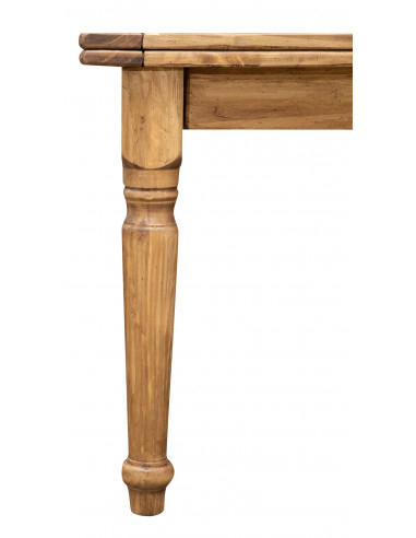 Country-style solid lime wood antiqued natural finish W220XDP100XH80cm sized extensible table. Made in Italy Country-style solid lime wood antiqued natural finish W220XDP100XH80cm sized extensible table. Made in Italy