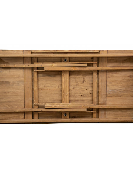 Tavolo Country allungabile in legno massello di tiglio finitura naturale 220x100x80 cm. Made in Italy