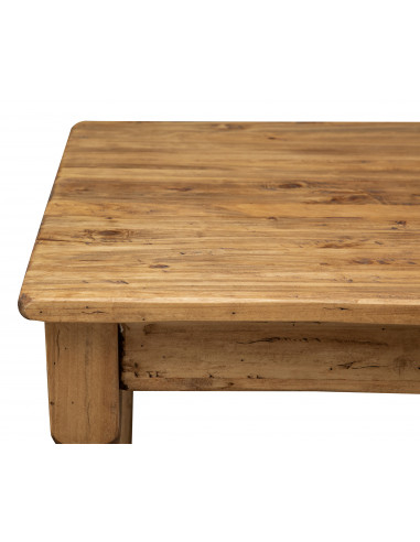 Tavolo fisso Country in legno massello di tiglio finitura naturale 140x80x80 cm. Made in Italy Tavolo fisso Country in legno massello di tiglio finitura naturale 140x80x80 cm. Made in Italy