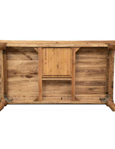 Tavolo fisso Country in legno massello di tiglio finitura naturale 140x80x80 cm. Made in Italy Tavolo fisso Country in legno massello di tiglio finitura naturale 140x80x80 cm. Made in Italy