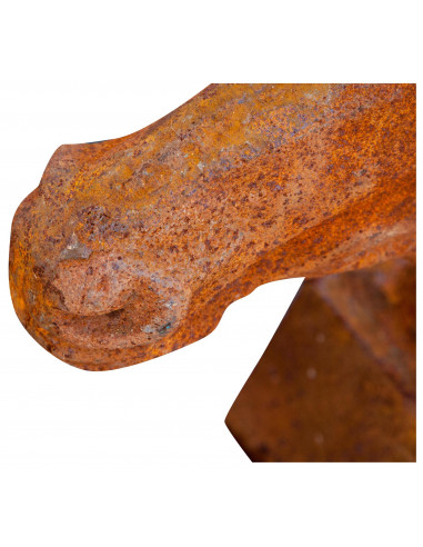 Cabeça de cavalo em ferro fundido L22xPR58xH62 cm acabamento de ferrugem Cabeça de cavalo em ferro fundido L22xPR58xH62 cm acabamento de ferrugem