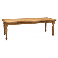 Tavolo Country allungabile in legno massello di tiglio finitura naturale 250x100x80 cm. Made in Italy
