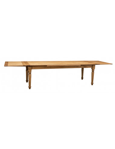 Country-style solid lime wood, natural finish W250xDP100xH80 cm sized extensible table. Made in Italy Country-style solid lime wood, natural finish W250xDP100xH80 cm sized extensible table. Made in Italy