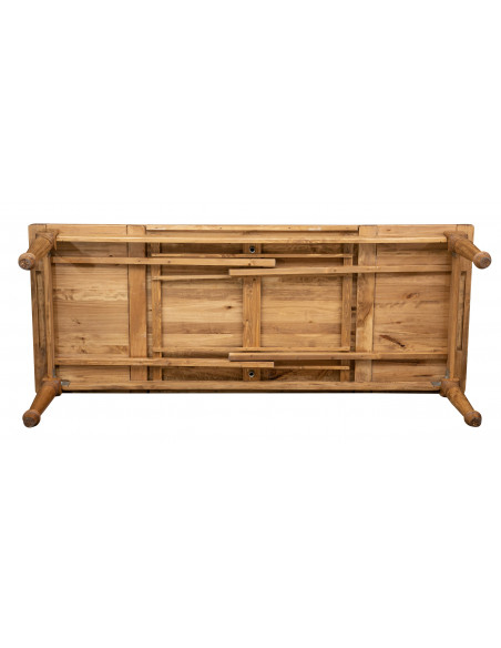 Tavolo Country allungabile in legno massello di tiglio finitura naturale 250x100x80 cm. Made in Italy