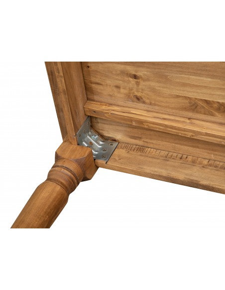Tavolo Country allungabile in legno massello di tiglio finitura naturale 250x100x80 cm. Made in Italy