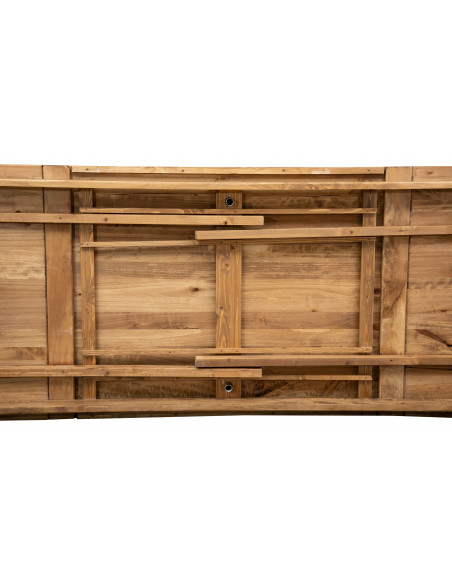 Tavolo Country allungabile in legno massello di tiglio finitura naturale 250x100x80 cm. Made in Italy