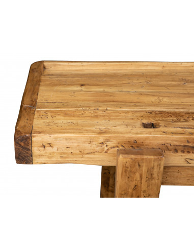 Etabli rustique style en bois massif de tilleul finition naturelle L188 xPR78xH 92 cm Etabli rustique style en bois massif de tilleul finition naturelle L188 xPR78xH 92 cm