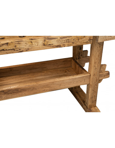 Bancada campestre em madeira maciça de cal, acabamento natural 198x88x90 cm. Feito na Itália Bancada campestre em madeira maciça de cal, acabamento natural 198x88x90 cm. Feito na Itália