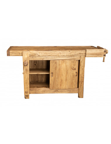 Banco da lavoro Country in legno massello di tiglio finitura naturale 188x78x92 cm. Made in Italy Banco da lavoro Country in legno massello di tiglio finitura naturale 188x78x92 cm. Made in Italy