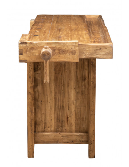 Country-style  solid lime wood natural finish W188xDP78xH92 cm sized workbench . Made in Italy