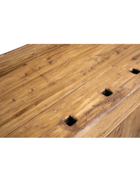 Country-style  solid lime wood natural finish W188xDP78xH92 cm sized workbench . Made in Italy