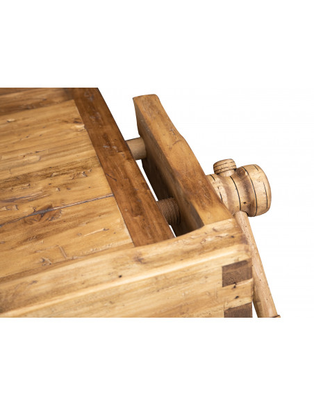 Country-style  solid lime wood natural finish W188xDP78xH92 cm sized workbench . Made in Italy