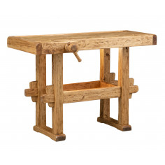 País banco de trabalho em madeira maciça linden natural finish L130xPR73xH90 cm. Feito em Itália