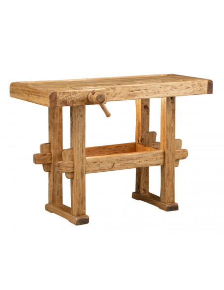 País banco de trabalho em madeira maciça linden natural finish L130xPR73xH90 cm. Feito em Itália