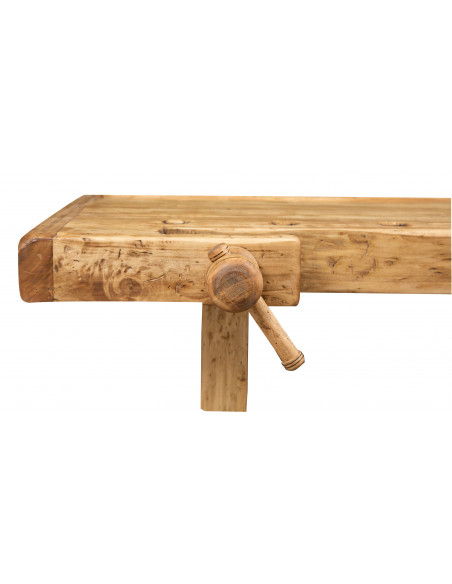 País banco de trabalho em madeira maciça linden natural finish L130xPR73xH90 cm. Feito em Itália