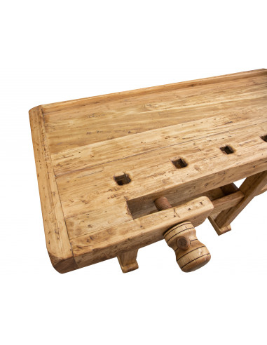 País banco de trabalho em madeira maciça linden natural finish L130xPR73xH90 cm. Feito em Itália País banco de trabalho em madeira maciça linden natural finish L130xPR73xH90 cm. Feito em Itália