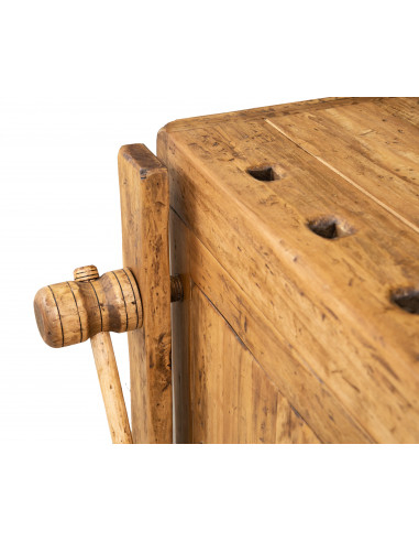 Country-style solid lime wood  natural finish W120xDP67xH90 cm sized workbench . Made in Italy Country-style solid lime wood  natural finish W120xDP67xH90 cm sized workbench . Made in Italy
