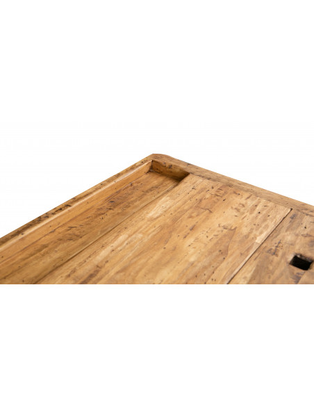 Etabli rustique style en bois massif de tilleul finition naturelle L130xPR73xH90 cm