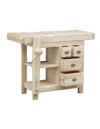 Banco da lavoro Country in legno massello di tiglio grezzo L120xPR67xH90 cm. Made in Italy Banco da lavoro Country in legno massello di tiglio grezzo L120xPR67xH90 cm. Made in Italy