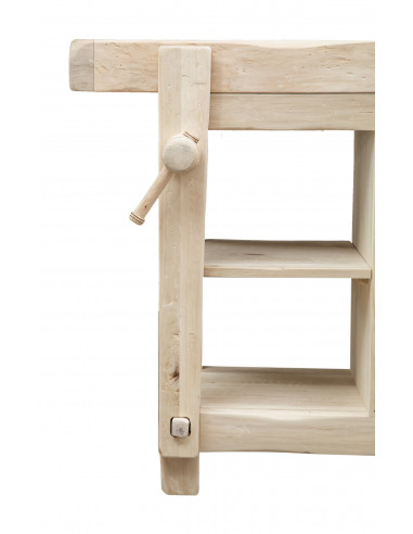 Etabli rustique style en bois massif de tilleul finition naturelle L120xPR67xH90 cm Etabli rustique style en bois massif de tilleul finition naturelle L120xPR67xH90 cm