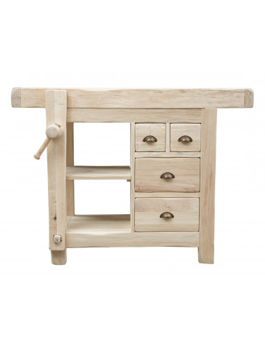 Banco da lavoro Country in legno massello di tiglio grezzo L120xPR67xH90 cm. Made in Italy Banco da lavoro Country in legno massello di tiglio grezzo L120xPR67xH90 cm. Made in Italy