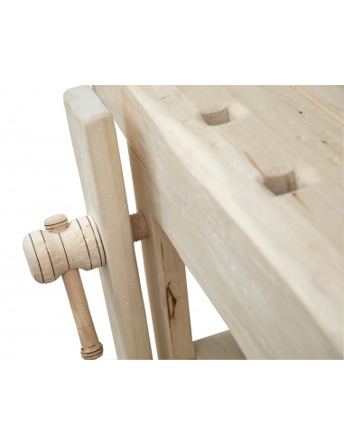 Banco da lavoro Country in legno massello di tiglio grezzo L120xPR67xH90 cm. Made in Italy Banco da lavoro Country in legno massello di tiglio grezzo L120xPR67xH90 cm. Made in Italy