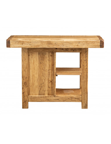Etabli rustique style en bois massif de tilleul finition naturelle L120xPR67xH90 cm Etabli rustique style en bois massif de tilleul finition naturelle L120xPR67xH90 cm