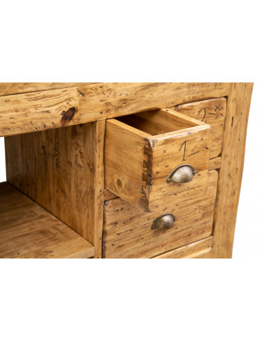 Etabli rustique style en bois massif de tilleul finition naturelle L120xPR67xH90 cm Etabli rustique style en bois massif de tilleul finition naturelle L120xPR67xH90 cm