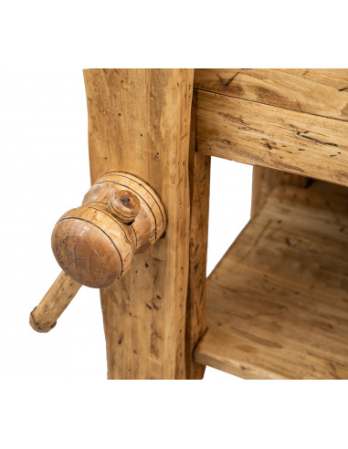 Country-style solid lime wood W120xDP67xH90 cm sized workbench . Made in Italy Country-style solid lime wood W120xDP67xH90 cm sized workbench . Made in Italy