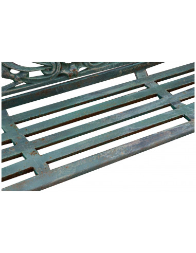 Banco Liberty em ferro fundido com acabamento verde antigo 184x70x110 cm Banco Liberty em ferro fundido com acabamento verde antigo 184x70x110 cm