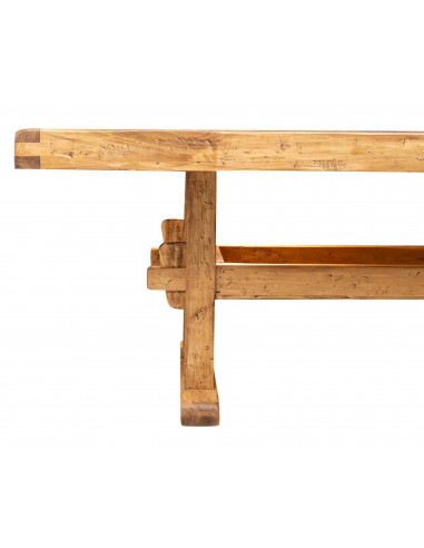Banco de trabaj estilo Country  de madera maciza de tilo, acabado con efecto  natural L200XPR100XH80 cm. Made in Italy  Banco de trabaj estilo Country  de madera maciza de tilo, acabado con efecto  natural L200XPR100XH80 cm. Made in Italy