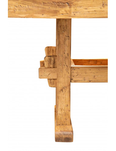 Banco da lavoro country in legno massello di tiglio finitura naturale L200XPR100XH80 cm. Made in Italy Banco da lavoro country in legno massello di tiglio finitura naturale L200XPR100XH80 cm. Made in Italy