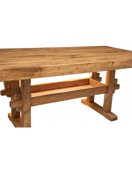 W200xDP100XH80 cm sized solid limewood made natural finish work bench  Made in Italy